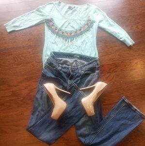 Small Eddie Bauer 3 Quarter length sweater